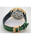 I W C Portuguese Power Reserve Rose Gold Green Leather Strap Swiss Automatic Watch