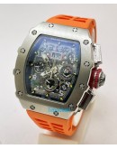 Richard Mille RM11 Steel Orange Rubber Strap Swiss Automatic Watch