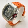 Richard Mille RM11 Steel Orange Rubber Strap Swiss Automatic Watch