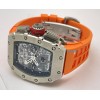 Richard Mille RM11 Steel Orange Rubber Strap Swiss Automatic Watch