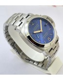 Panerai Marina Blue Steel Bracelet Swiss ETA Automatic Watch