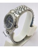 Rolex Datejust Diamond Bezel Blue Steel Swiss Automatic Ladies Watch