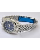 Rolex Datejust Diamond Bezel Blue Steel Swiss Automatic Ladies Watch
