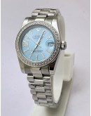 Rolex Datejust Diamond Bezel Ice Blue Swiss Automatic Ladies Watch