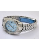 Rolex Datejust Diamond Bezel Ice Blue Swiss Automatic Ladies Watch