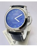 Panerai Marina Steel Black Leather Strap Swiss Automatic Watch