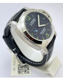 Panerai Marina Steel Black Leather Strap Swiss Automatic Watch