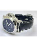 Panerai Marina Steel Black Leather Strap Swiss Automatic Watch
