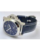 Panerai GMT Power Reserve Leather Strap Swiss Automatic Watch