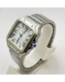 Cartier Santos 100 Steel White Swiss Automatic Watch