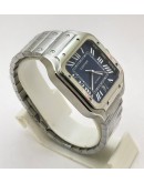 Cartier Santos 100 Steel Blue Swiss Automatic Watch