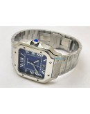 Cartier Santos 100 Steel Blue Swiss Automatic Watch