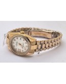 Rolex Datejust Diamond Bezel White Rose Gold Swiss Automatic Ladies Watch