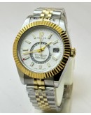 Rolex Sky Dweller White Dual Tone Swiss ETA Automatic Watch