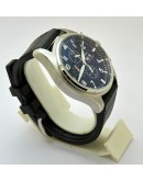 I W C Pilot Chronograph Day-Date Black Rubber Strap Watch