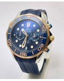 Omega Seamaster 300 Diver Chronograph Blue Rubber Strap Watch