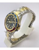 Rolex GMT Master ii Pepsi Ruby Sapphire Bezel Swiss ETA 3285 Valjoux Movement Watch