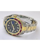 Rolex GMT Master ii Pepsi Ruby Sapphire Bezel Swiss ETA 3285 Valjoux Movement Watch