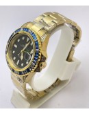 Rolex GMT Master ii White & Blue Ruby Bezel Golden Swiss ETA 3285 Valjoux Automatic Movement Watch