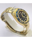 Rolex GMT Master ii White & Blue Ruby Bezel Golden Swiss ETA 3285 Valjoux Automatic Movement Watch