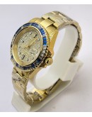 Rolex GMT Master ii White & Blue Ruby Bezel Diamond Dial Golden Swiss ETA 3285 Valjoux Automatic Movement Watch