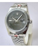 Rolex Date-Just Roman Mark Grey Steel Swiss Automatic Watch