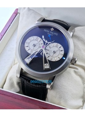 Patek Philippe Bridge Power Reserve Dual Time Swiss ETA Valjoux Automatic Watch