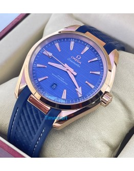 OMEGA SEAMASTER AQUA TERRA ROSE GOLD BLUE