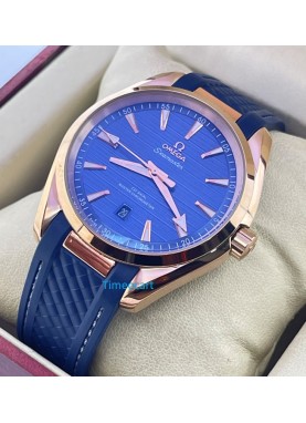 OMEGA SEAMASTER AQUA TERRA ROSE GOLD BLUE