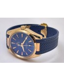 OMEGA SEAMASTER AQUA TERRA ROSE GOLD BLUE RUBBER STRAP LIMITED EDITION SWISS AUTOMATIC WATCH