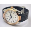 OMEGA SEAMASTER AQUA TERRA WHITE ROSE GOLD BEZEL RUBBER STRAP LIMITED EDITION SWISS AUTOMATIC WATCH