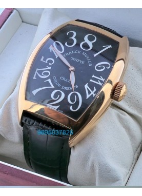 Franck Muller Crazy Hours Black Leather Strap Swiss Automatic Watch