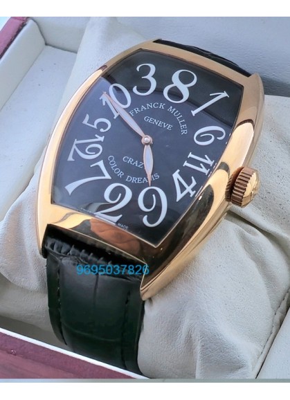 Franck Muller Crazy Hours Black Leather Strap Swiss Automatic Watch