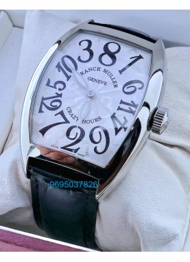 Franck Muller Crazy Hours White Leather Strap Swiss Automatic Watch