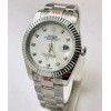 Rolex Date Just Mother Of Pearl White Steel Swiss Automatic Watch