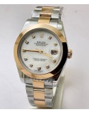 Rolex Date Just Diamond Mark Mother Of Pearl White 2 Swiss Automatic Watch