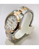 Rolex Date Just Diamond Mark Mother Of Pearl White 2 Swiss Automatic Watch