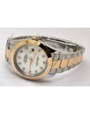 Rolex Date Just Diamond Mark Mother Of Pearl White 2 Swiss Automatic Watch