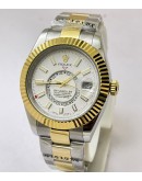Rolex Sky Dweller White Dual Tone Swiss ETA Automatic Watch