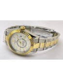 Rolex Sky Dweller White Dual Tone Swiss ETA Automatic Watch