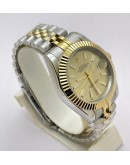 Rolex Datejust Golden Dail Dual Tone Swiss Automatic Watch