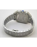Cartier Santos 100 Steel Black Bezel Swiss Automatic Watch