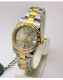 Rolex Datejust Stick Marker White Dual Tone Swiss Automatic Ladies Watch