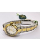 Rolex Datejust Stick Marker White Dual Tone Swiss Automatic Ladies Watch