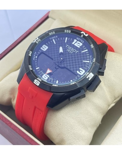 Tissot T Touch Solar Red Rubber Strap Watch