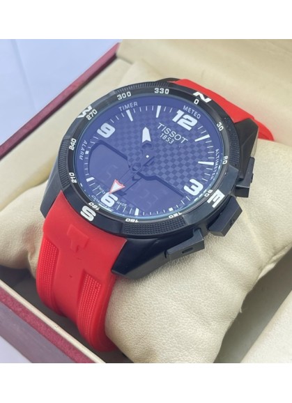Tissot T Touch Solar Red Rubber Strap Watch