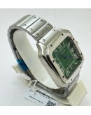 Cartier Santos 100 Steel Green Swiss Automatic Watch