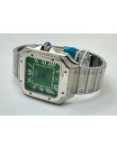 Cartier Santos 100 Steel Green Swiss Automatic Watch