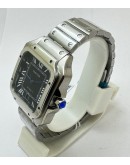 Cartier Santos 100 Steel Black Swiss Automatic Watch