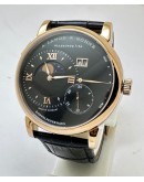 A. Lange & Shone Grand Lange 1 Moon Phase Rose Gold Black Swiss Automatic Watch
